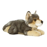 Peluche Aurora Línea Miyoni Lobo Mediano Hiperrealista