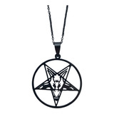Collar Dije Pentagrama Invertido Baphomet Sigil De Lucifer