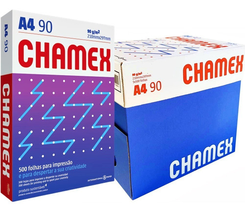 Caixa Papel Sulfite A4 Chamex 2500 Folhas 90g Premium
