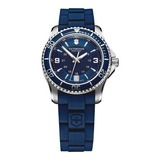 Reloj Victorinox Maverick Small Dama Original E-watch Color De La Correa Azul Color Del Bisel Azul Color Del Fondo Azul
