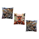 3 Almohadas 30x30 Cm Attack On Titan Shingeki No Kyojin