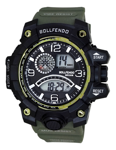 Relógio Digital Masculino Militar Pulseira Verde 