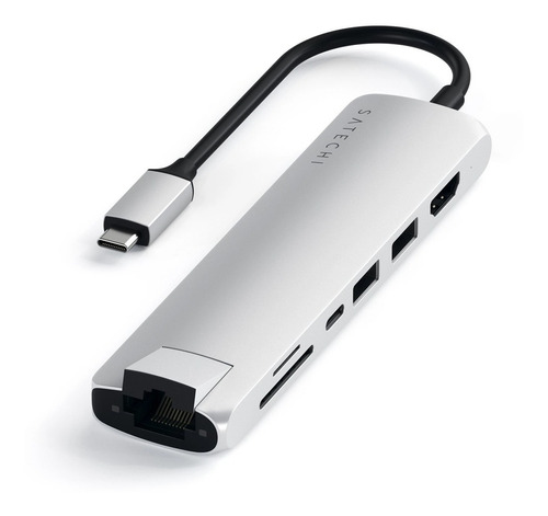 Hub Adaptador Usb-c/ Hdmi 4k/ Usb 3.0/ Sd Msd/ Red / Satechi