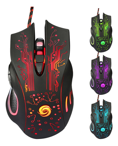 Mouse Gamer 6d Usb Pro Gamer 5500dpi Optico Led Rgb