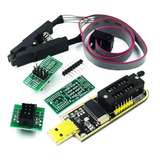 Set Programador Usb Ch341a Soic8 Sop8 Flash Eeprom Bios