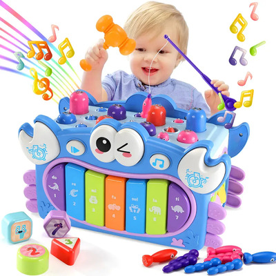 Cubo Azul Montessori Juguete Educativo 12en1 Luz Sonido Niños 3 Años ABS | Meses sin interés
