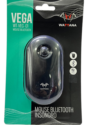 Mouse Bluetooth Insonoro Wattana Con Receptor Y Funda 
