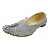 Step N Style Silver Glitter Zapatos De Boda Para Hombre Para