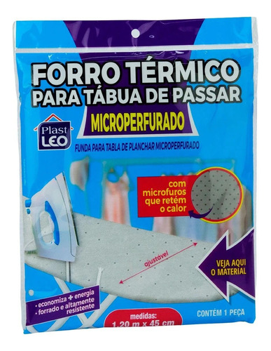 Forro Termico Tabua Passar Microperfurado Ajustavel 1,20x45 