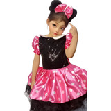 Vestido De Minnie Mouse Negro Con Rosa Incluye Diadema