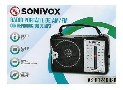 Radio 3 Bandas Portatil Elegante Am Fm Sw1/2 Pequeño Usb/sd