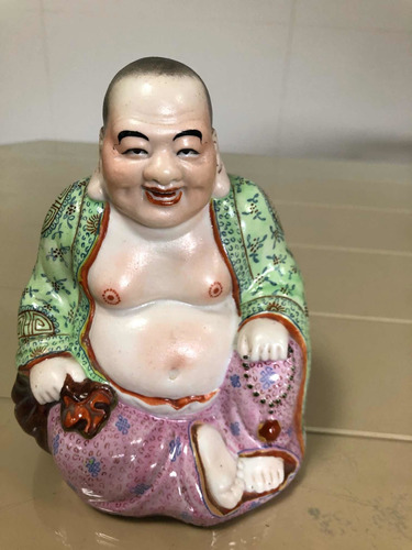Buda (trio) Porcelana Chinesa Selada Símbolo Da Prosperidade