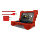 Funda + Kit De Carga Rojo Power Play Dreamgear New 3ds Xl
