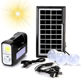 Placa Solar Led Carrega Celular Tablet Lanternas Kit Luz