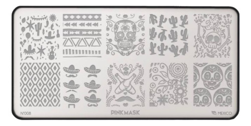 Placa Stamping Pink Mask #8 Mexico
