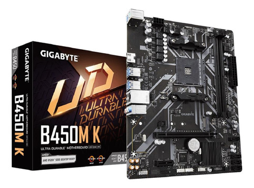 Placa Mãe Gigabyte B450m K Chipset B450 Amd Am4 Matx Ddr4