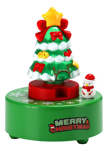 Caja De Música De Árbol De Carrusel Navideño Giratoria 360 .