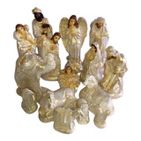 Presepio 24cm 15 Peças Em Gesso C/palha .