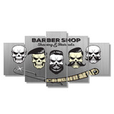 Quadro Mosaico  Barbearia Barbershop 5 Partes 6mm Hd