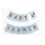 Banderin Baby Shower Celeste Rosa Bebe Fiesta Decoracion