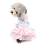 Vestido Cuadros Princesa Para Perro Pequeño Xs