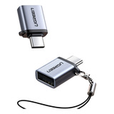 Adaptador M/h Otg Usb-c 3.1 /usb-a 3.0 Aluminio Silver Ugree