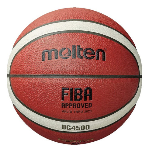 Balón Basquetbol Profesional Molten Bg4500 Cuero Basketball Color Número 6 - Naranjo Claro