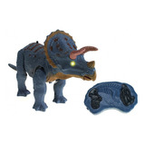 Dinosaurio De Juguete A Control Remoto Con Sonido Y Luz Color Azul