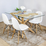 Comedor Madrid 140x80cms + 4 Sillas Eames Capitonné 