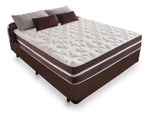 Cama Box Casal + Colchão Molas - Anjos - Superlastic - 138cm Cor Marrom