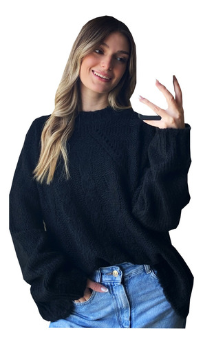 Buzo Sweater Maxi Mujer Amplio Pullover Hoddies Poleron A2