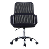 Silla De Escritorio Daza Wn7162blk Oficina Ergonómica Negra Con Tapizado De Tela Y Mesh Plastico