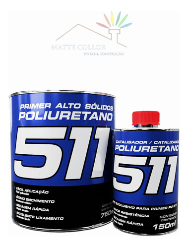 Primer Hs Pu 511 Automotivo Maxi Rubber 900ml C/ Catalisador