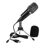 Microfono Usb Podcast Streaming Con Tripode De Escritorio