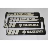 Par (2) Porta Placa Universal Suzuki Plata Auto/camioneta