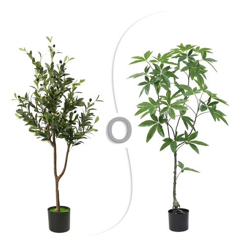 Árbol De Olivo Artificial 120cm Decoración Maceta