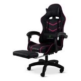 Silla Gamer De Escritorio Giratoria Ergonómica Reclinable Color Rosa