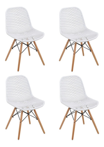 Combo Silla Eames Dsw Comedor X  4 Unidades  - Alto Impacto