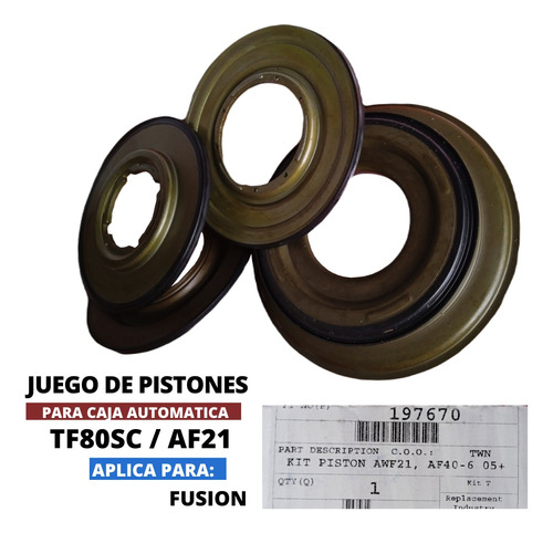 Juego De Piston Tf80sc / Tf81sc / Af21 Ford Fusion Foto 3