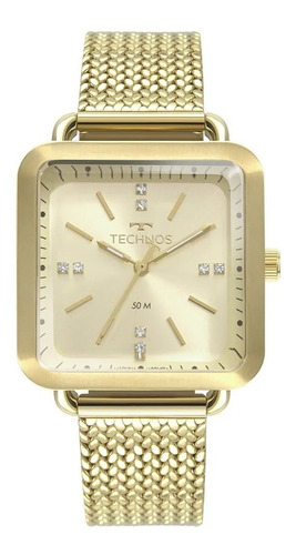 Relógio Technos 2036mme/4x Dourado Quadrado 2036mme Cristal