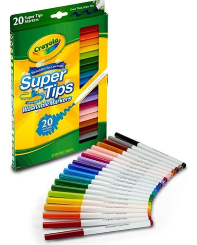 Super Tips Crayola Set 20 Plumones Lavables