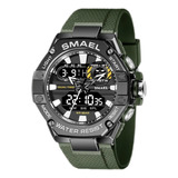 Relógio Estilo Esportivo Militar Smael 8066 Verde