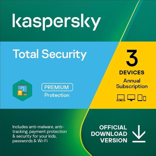 Licencia Kaspersky Total Security 3 Pc 1 Año