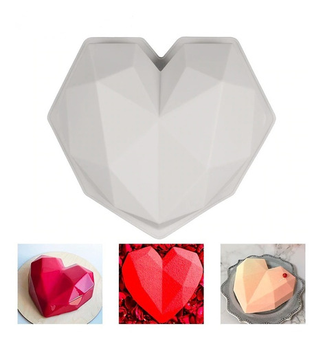 Molde Corazón Diamante 3d   Silicona 