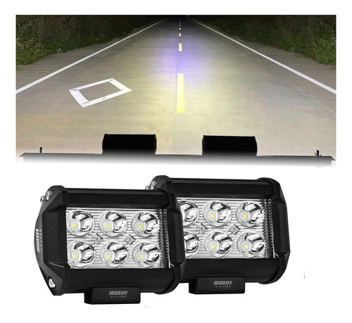 Par Faros 6 Led Dually Auxiliar Moto Auto 4x4 120w