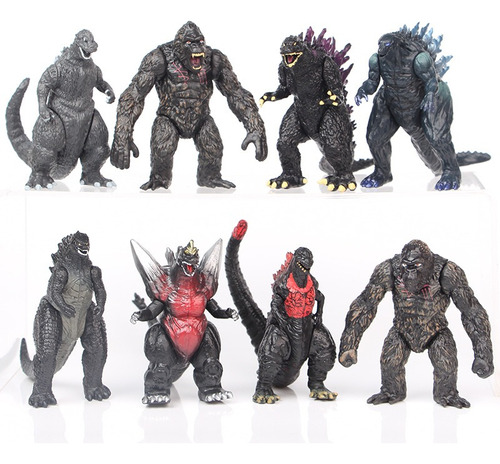 8pcs Godzilla Vs King Kong Acción Figura Modelo Juguete 8cm