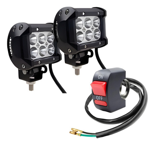 Tecla Switch Encendido On/off 2 Cables Faros Auxilares  Moto