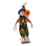 Muñeca De Pie Duradera Con Un Elegante Espantapájaros Floral