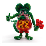 Rat Fink Articulado Troca A Mão, C/ Rosas Big Daddy Ed Roth