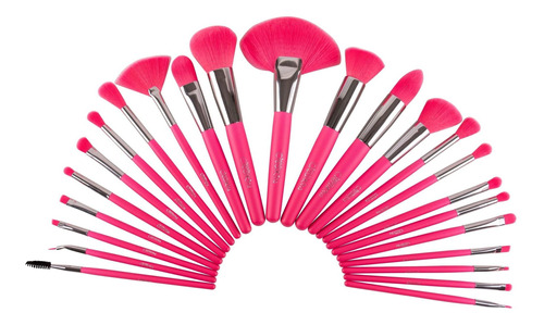 Set De 24 Brochas De Maquillaje Beauty Creations The Neon Pink